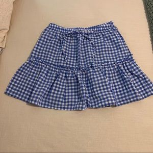 Blue gingham skirt